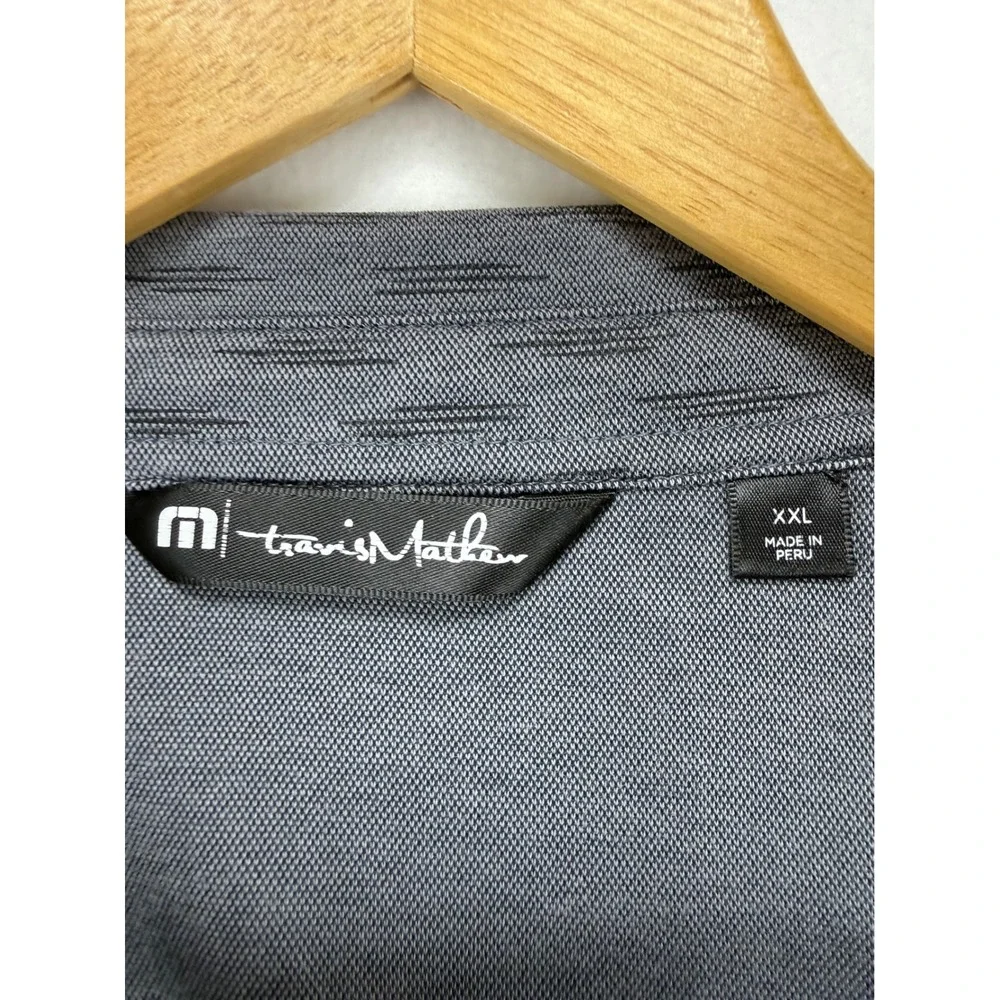 TravisMathew Polo Shirt‎ Mens XXL Gray Patterned Short Sleeve Golf Top